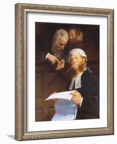 Instructing the Lawyer-Walter Jenks Morgan-Framed Giclee Print