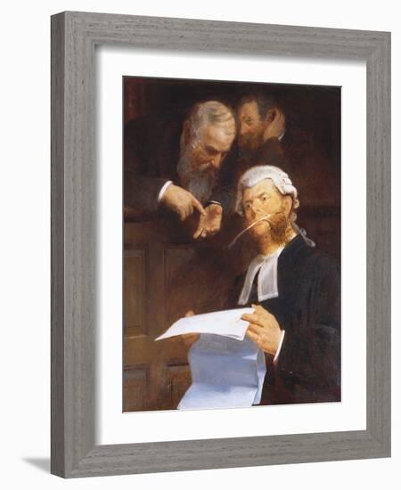 Instructing the Lawyer-Walter Jenks Morgan-Framed Giclee Print