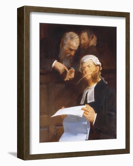Instructing the Lawyer-Walter Jenks Morgan-Framed Giclee Print