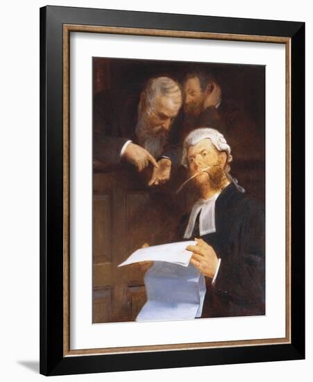 Instructing the Lawyer-Walter Jenks Morgan-Framed Giclee Print