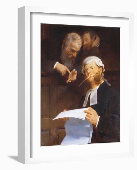 Instructing the Lawyer-Walter Jenks Morgan-Framed Giclee Print