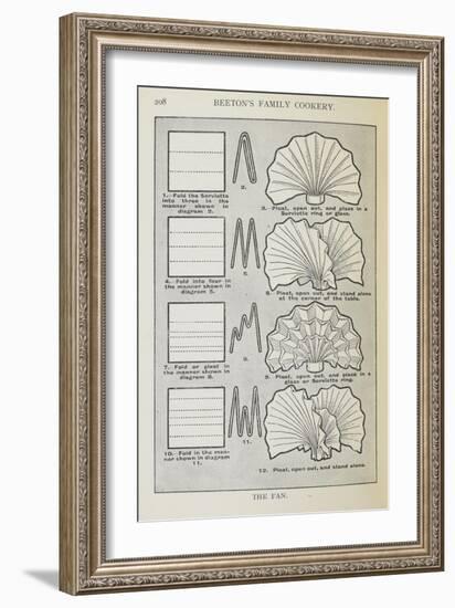 Instructions For Folding a Serviette Into a Fan Shape-Isabella Beeton-Framed Giclee Print