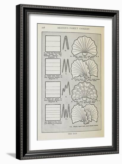 Instructions For Folding a Serviette Into a Fan Shape-Isabella Beeton-Framed Giclee Print