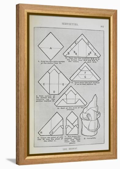 Instructions For Folding a Serviette Into the 'Bishop' Shape-Isabella Beeton-Framed Premier Image Canvas