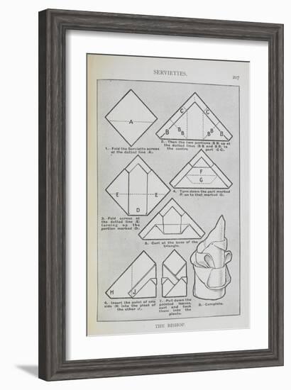 Instructions For Folding a Serviette Into the 'Bishop' Shape-Isabella Beeton-Framed Giclee Print