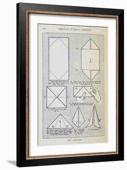 Instructions For Folding a Serviette Into the 'pyramid' Shape-Isabella Beeton-Framed Giclee Print