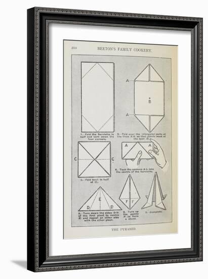 Instructions For Folding a Serviette Into the 'pyramid' Shape-Isabella Beeton-Framed Giclee Print