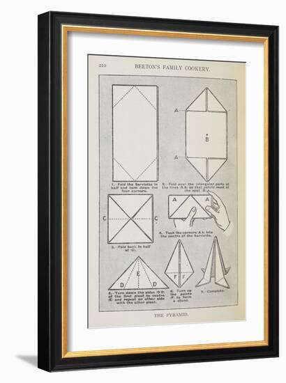 Instructions For Folding a Serviette Into the 'pyramid' Shape-Isabella Beeton-Framed Giclee Print