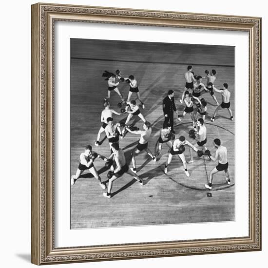 Instructor James Capriccio Coaching Boxing at Great Lakes Athletic Plant-William C^ Shrout-Framed Photographic Print