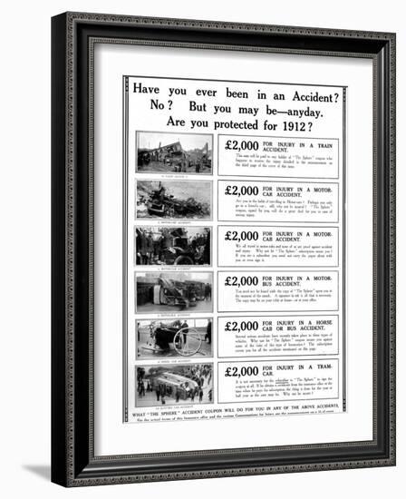 Insurance Advertisement from 1912-null-Framed Photographic Print