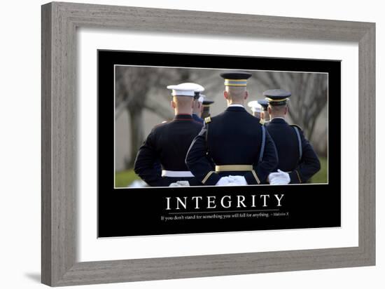 Integrity: Inspirational Quote and Motivational Poster-null-Framed Premium Photographic Print