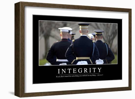 Integrity: Inspirational Quote and Motivational Poster-null-Framed Premium Photographic Print