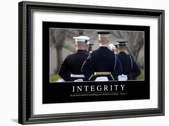 Integrity: Inspirational Quote and Motivational Poster-null-Framed Premium Photographic Print