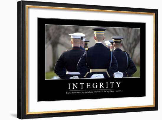 Integrity: Inspirational Quote and Motivational Poster-null-Framed Photographic Print