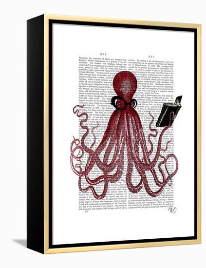 Intelligent Octopus-Fab Funky-Framed Stretched Canvas