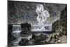 Intense Meteor Shower Seen Over Niagara Falls in 1833-null-Mounted Giclee Print