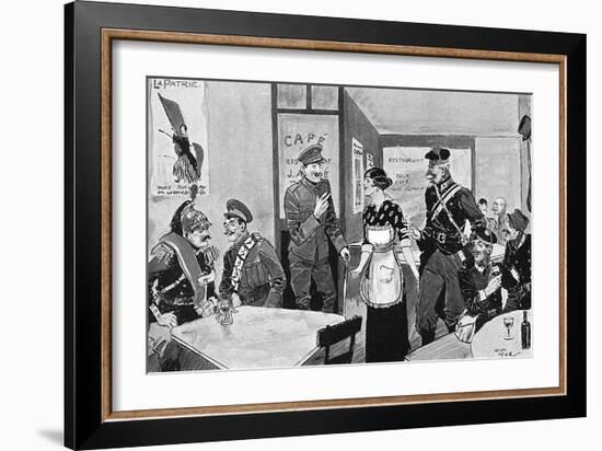 Inter-Allied Fraternisation - Paris Cafe - WW1-Helen Mckie-Framed Art Print