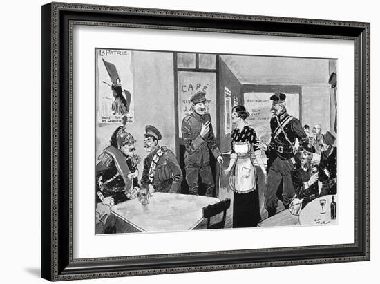 Inter-Allied Fraternisation - Paris Cafe - WW1-Helen Mckie-Framed Art Print