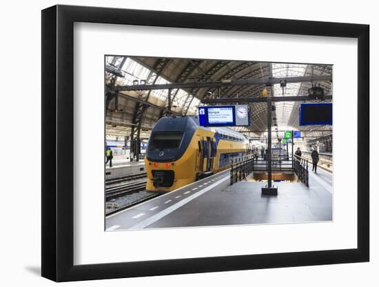 Intercity Train in a Platform at Central Station, Amsterdam, Netherlands, Europe-Amanda Hall-Framed Photographic Print