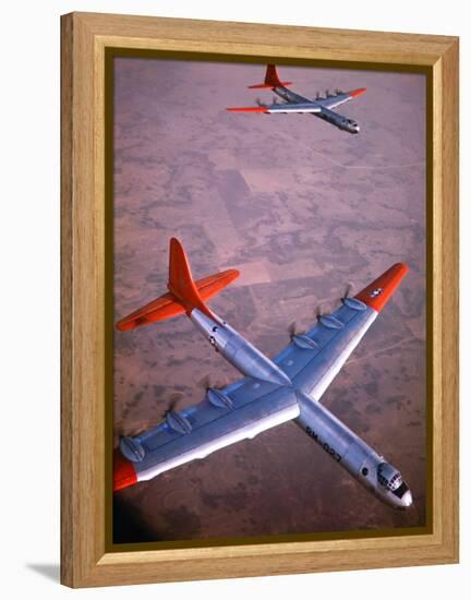 Intercontinental B-36 Bomber Flying over Texas Flatlands-Loomis Dean-Framed Premier Image Canvas