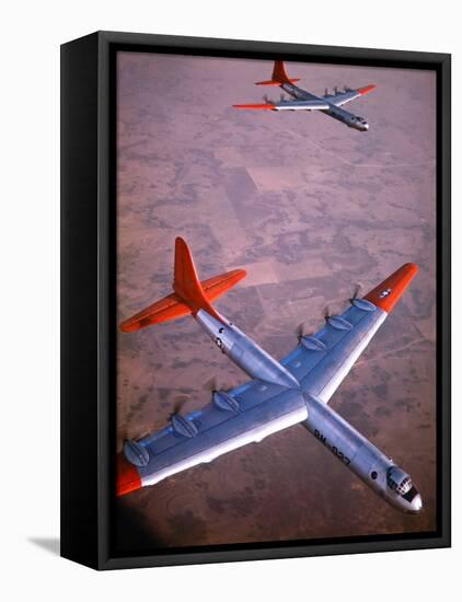 Intercontinental B-36 Bomber Flying over Texas Flatlands-Loomis Dean-Framed Premier Image Canvas