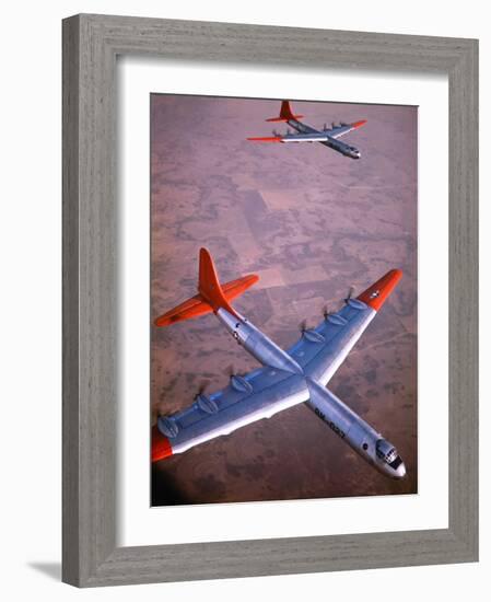 Intercontinental B-36 Bomber Flying over Texas Flatlands-Loomis Dean-Framed Photographic Print