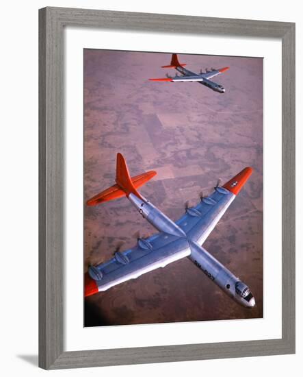 Intercontinental B-36 Bomber Flying over Texas Flatlands-Loomis Dean-Framed Photographic Print