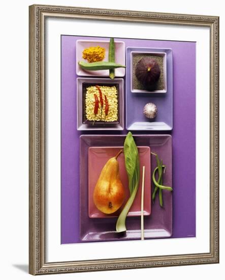 Interesting Combination of Foods on Plates-Luzia Ellert-Framed Photographic Print