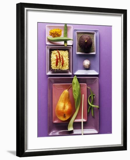 Interesting Combination of Foods on Plates-Luzia Ellert-Framed Photographic Print