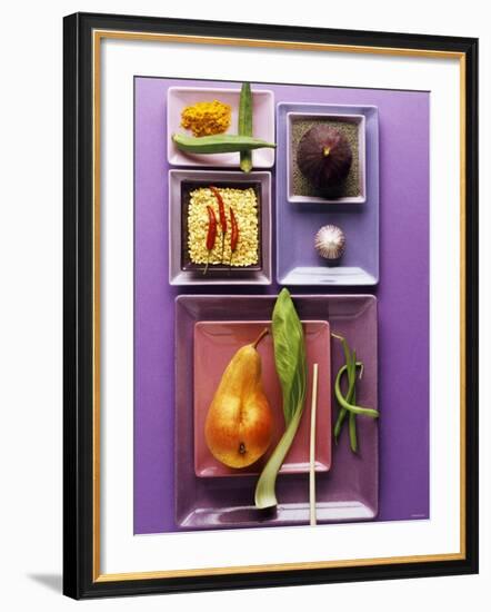 Interesting Combination of Foods on Plates-Luzia Ellert-Framed Photographic Print