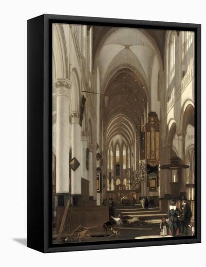 Intérieur d'église-Emanuel de Witte-Framed Premier Image Canvas