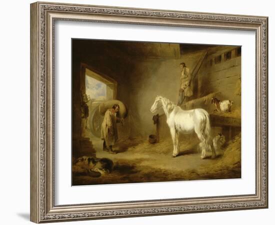 Intérieur d'étable-George Morland-Framed Giclee Print