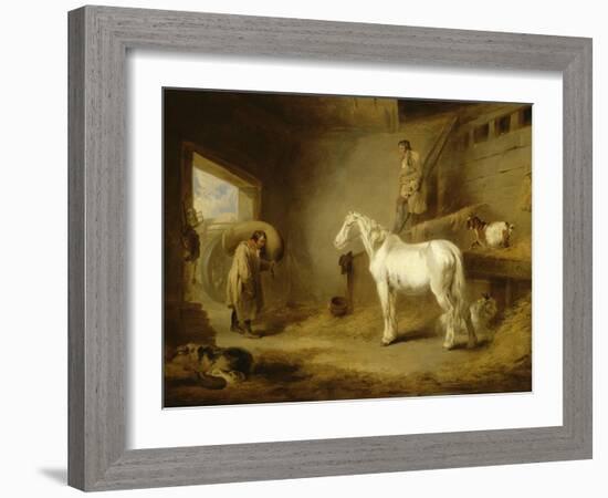 Intérieur d'étable-George Morland-Framed Giclee Print