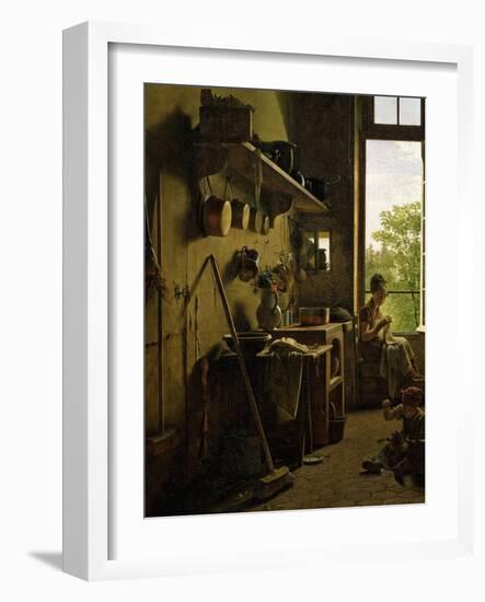 Intérieur D'Une Cuisine (Interior of Kitchen), 1815 (Detail)-Martin Drolling-Framed Giclee Print