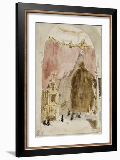 Intérieur d'une église à Cordoue-Eugene Delacroix-Framed Giclee Print