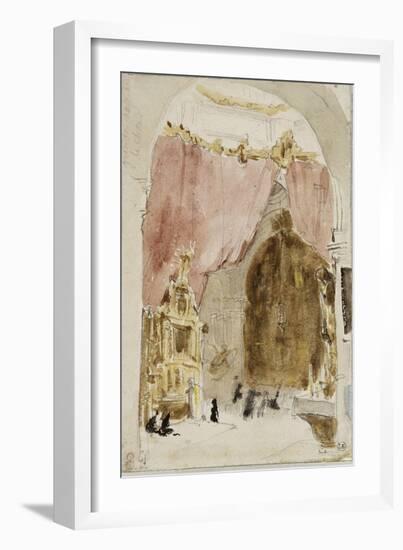 Intérieur d'une église à Cordoue-Eugene Delacroix-Framed Giclee Print