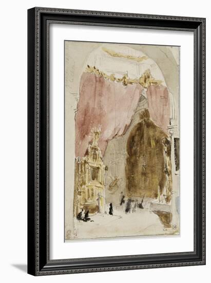 Intérieur d'une église à Cordoue-Eugene Delacroix-Framed Giclee Print