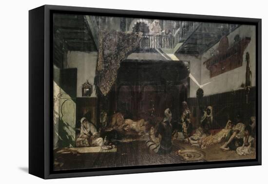 Intérieur de harem-Jean Joseph Benjamin Constant-Framed Premier Image Canvas