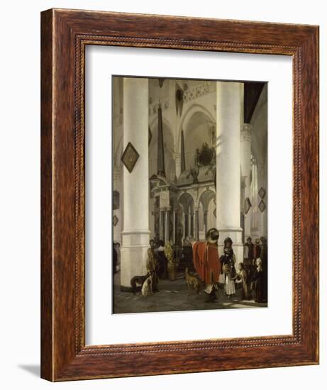 Intérieur de la Nieuwe Kerk de Delft avec le tombeau de Guillaume le Taciturne-Emanuel de Witte-Framed Giclee Print