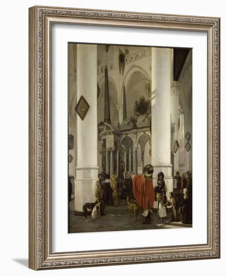 Intérieur de la Nieuwe Kerk de Delft avec le tombeau de Guillaume le Taciturne-Emanuel de Witte-Framed Giclee Print