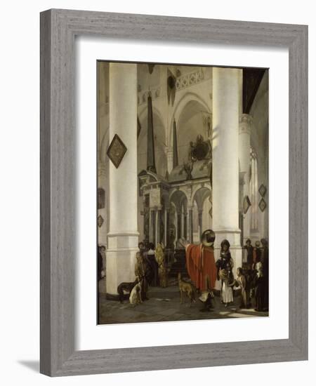 Intérieur de la Nieuwe Kerk de Delft avec le tombeau de Guillaume le Taciturne-Emanuel de Witte-Framed Giclee Print