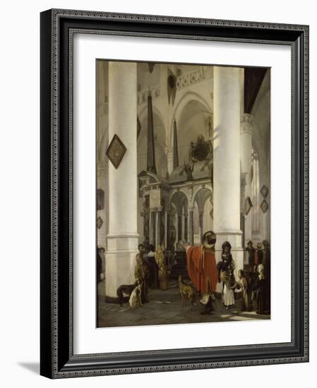 Intérieur de la Nieuwe Kerk de Delft avec le tombeau de Guillaume le Taciturne-Emanuel de Witte-Framed Giclee Print