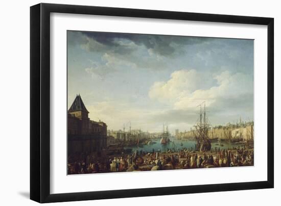 Intérieur du port de Marseille-Claude Joseph Vernet-Framed Giclee Print