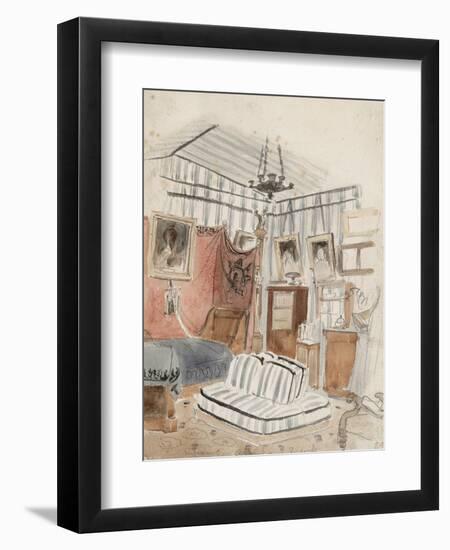 Intérieur présenté comme une tente étude pour "L'appartement du Comte de Mornay"-Eugene Delacroix-Framed Giclee Print