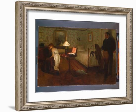 Interior, 1868-69 (Oil on Canvas)-Edgar Degas-Framed Giclee Print