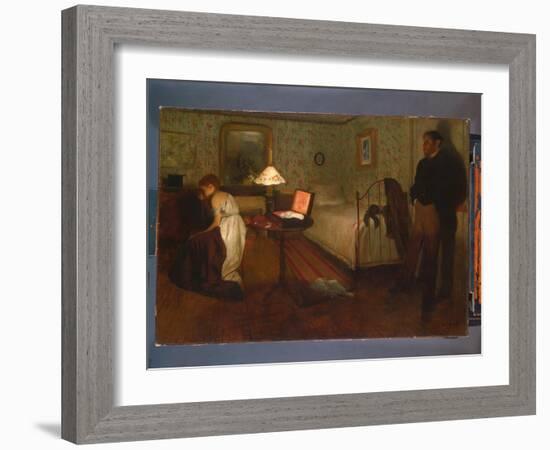 Interior, 1868-69 (Oil on Canvas)-Edgar Degas-Framed Giclee Print