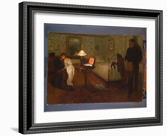 Interior, 1868-69 (Oil on Canvas)-Edgar Degas-Framed Giclee Print