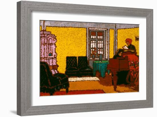 Interior, 1909 (Oil on Cardboard)-Jozsef Rippl-Ronai-Framed Giclee Print