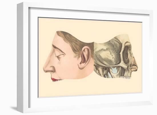 Interior and Exterior Views of Face-null-Framed Art Print