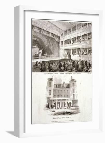 Interior and Exterior Views of the Haymarket Theatre, Westminster, London, 1815-James Stow-Framed Giclee Print